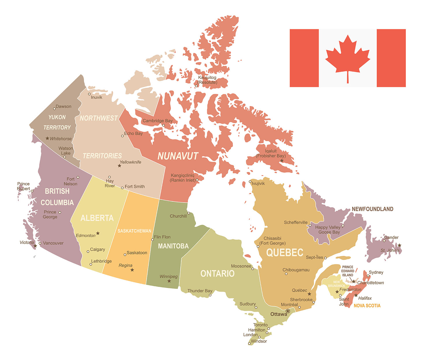 Карта Канады