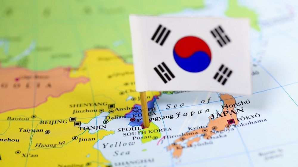 Южная Корея на карте