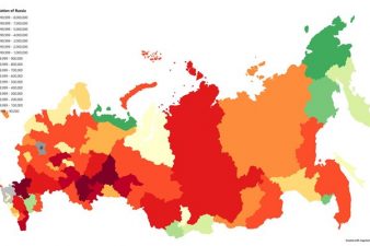 Плотность населения субъектов Российской Федерации